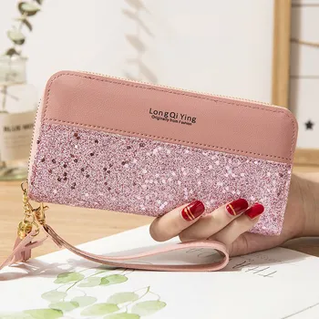 

Long Women's Wallet Female Tassel Coin Purse Ladies Zipper Hit Color All-match Card Holder Phone Bag Pu Leather Clutch Money Bag