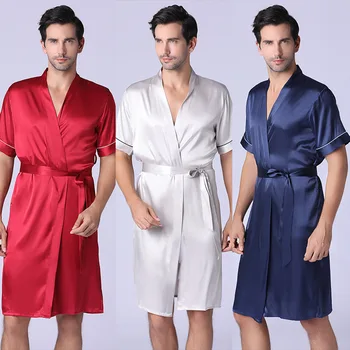 

Nightgown Men's Spring and Summer Bathrobe Long Pajamas Home Wear Pyjama Homme Pijamas Hombre Pyjamas Men Pijama Masculino