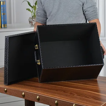 

European-Style Leather Storage Box Large Covered Storage Box g