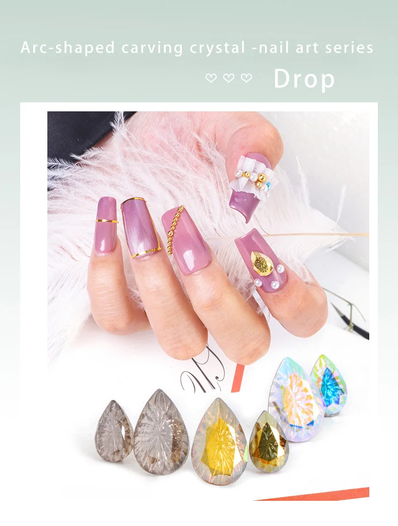 Description Picture 2 of itemAstrobox K9 Drop Diamond Arc-Shaped Carving Crystal Sew On Rhinestone стразы Glass Nail Art Stone DIY Clothing & Accessories