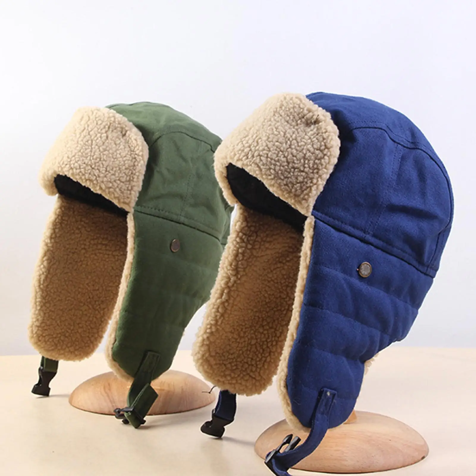 sheepskin bomber hat Warm Bomber Hats Earflap Russian Hat Men Women Ear Flap Winter Hat Windproof Cycling Skiing Winter Snow Hats mad bomber leather rabbit fur hat