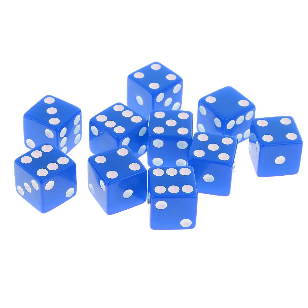 Set/10pcs Six Sided D6 Digital Dice Party Gaming Dice D&D RPG Board Game Parties Board Game Dices Polyhedral Dices