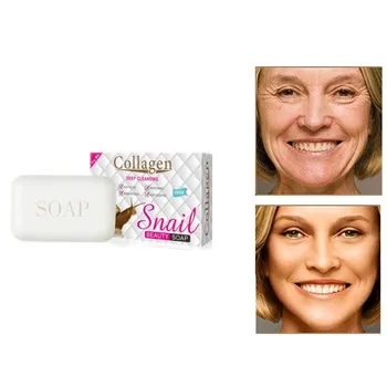 

Rich in hyaluronic acid Snails protein essence cleansing soap Brightening Whitening Moisturizing Freckle Handmade cleansing soap