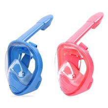 Full Face Snorkel Mask,Foldable 180 Degree Panoramic View Snorkel Mask,Anti-Fog Anti-Leak Design For Kids,Blue XS
