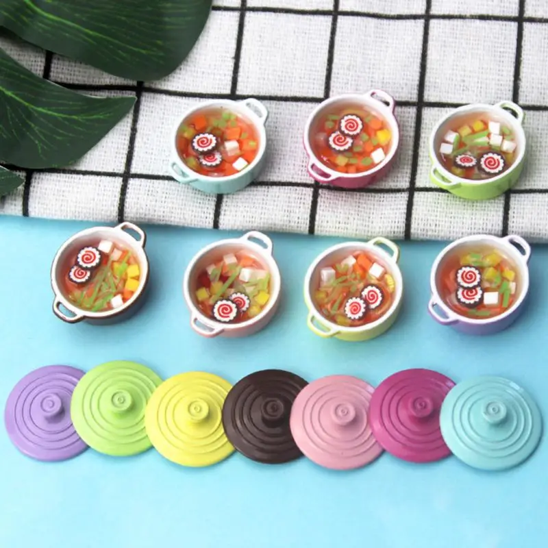DIY Миниатюрная модель игрушки Моделирование мини цвет суп чаша Кукольный дом украшения 72XC