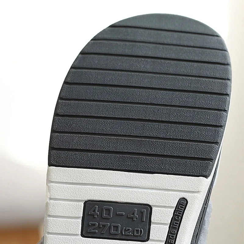 Plus size Men slippers Winter with fur slippers Indoor Lattice home Antiskid Suede Male slipper Plush Cofy House slippers 2021
