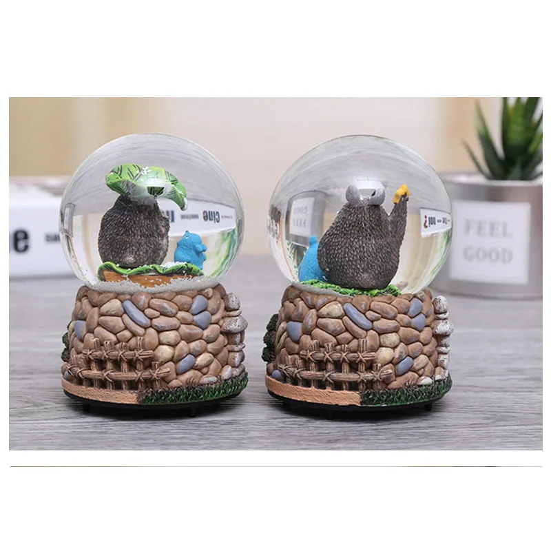 Miyazaki totoro Хрустальный Шар Аниме музыкальная шкатулка лёгкий снежок Подарочная Музыкальная шкатулка с днем рождения, послужат прекрасным подарком для друзей музыкальные рождественские украшения