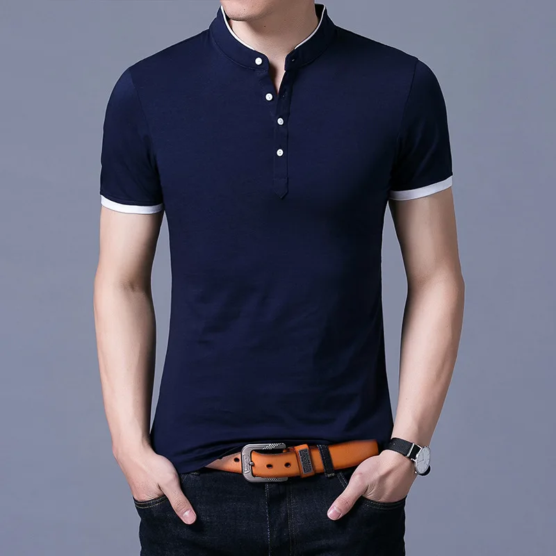 

MRMT 2023 brand new men's thin section short-sleeved Polo shirt summer stitching solid color cotton collar Polos shirts