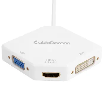 

Cabledeconn F0102 3 in 1 4K HD HDMI/VGA/DVI Type-C HUB for Apple MacBook, 2017 MacBook Pro, Lenovo tablet, DELL XPS13