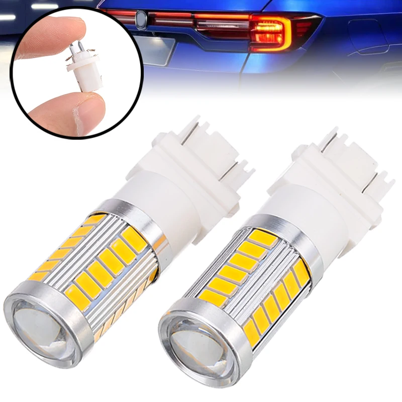 

2pcs 12V 3157 3156 3057 33 LED Car Backup Reverse Turn Signal Lights Bulb Amber Auto Source Lamp High Power Tail Lamp