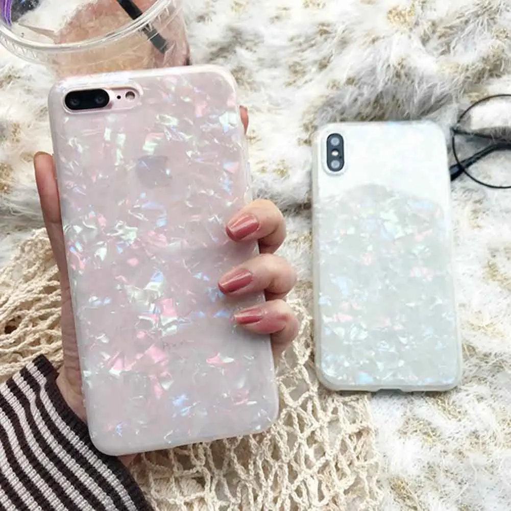 

Conch Shell Phone Case for iPhone 6 6S 7 8 Plus X Back Cover Lovely Cases Funny Shell OUJ99