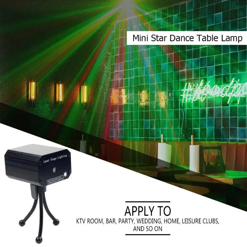 

Laser Stage Lighting Mini Laser Projector Stage Light Voice-activated Car KTV Party Club Lights for DJ Disco Party Show