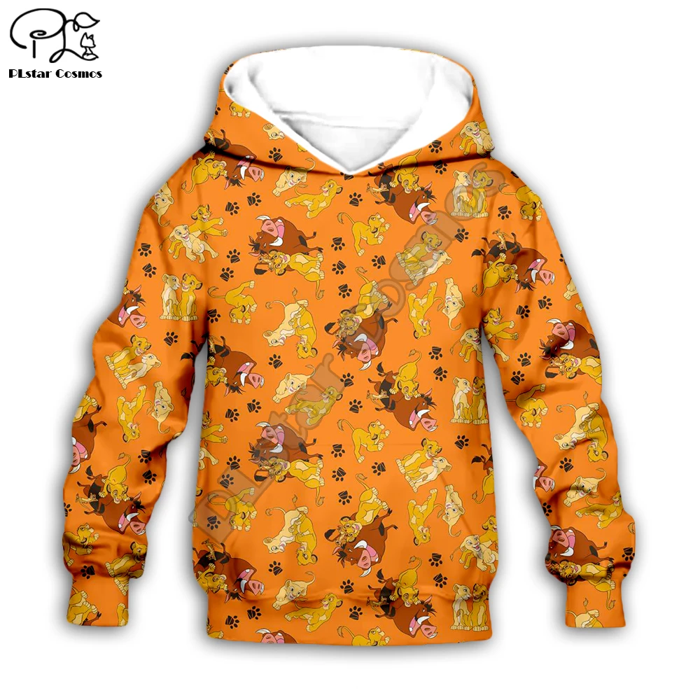 HAKUNA MATATA/Детские толстовки с капюшоном с изображением короля льва Simba nala Pumbaa детские толстовки на молнии с 3D-принтом пуловер для мальчиков и девочек, штаны