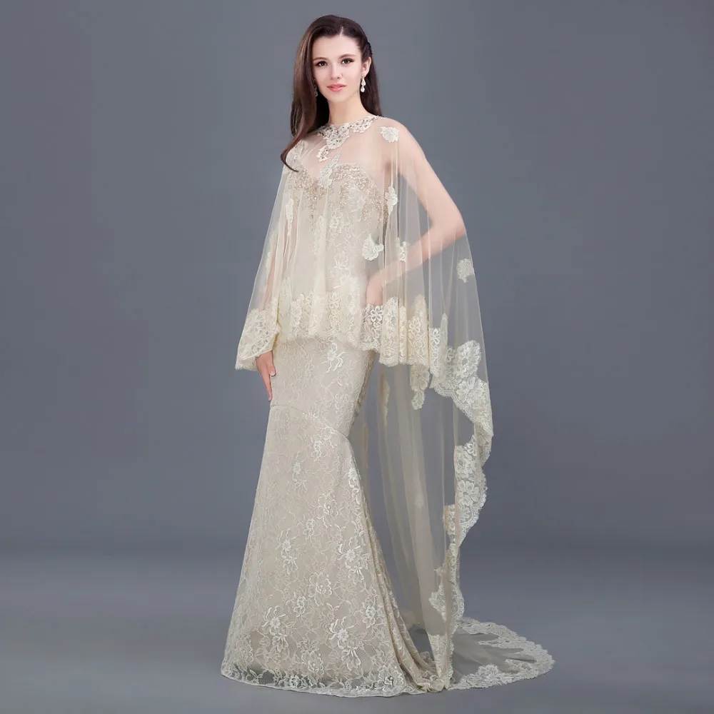 Гламурное кружевное платье русалки для выпускного вечера Vestidos аппликация вуали обшитое бисером вырез сердечком плащ реальное изображение вечерние платья Vogue
