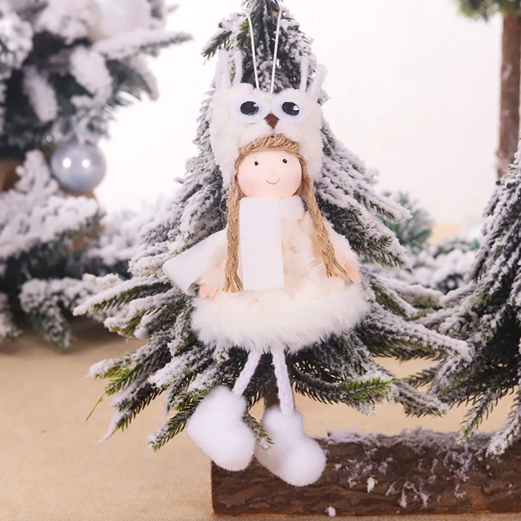 Рождественская плюшевая кукла-ангел, подвеска, Детская милая кукла, Рождественская елка, подвесная подвеска, новогодние подарки для детей, последнее украшение для дома - Цвет: multicolor