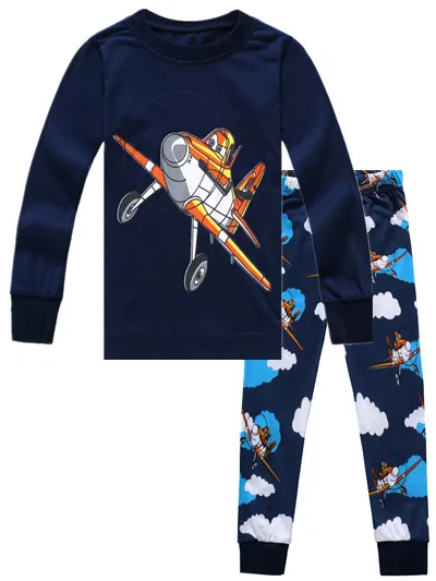 Новинка; детская пижама с длинными рукавами; пижамный комплект для мальчиков с рисунком; одежда для сна для маленьких мальчиков; комплект одежды - Цвет: color at picture