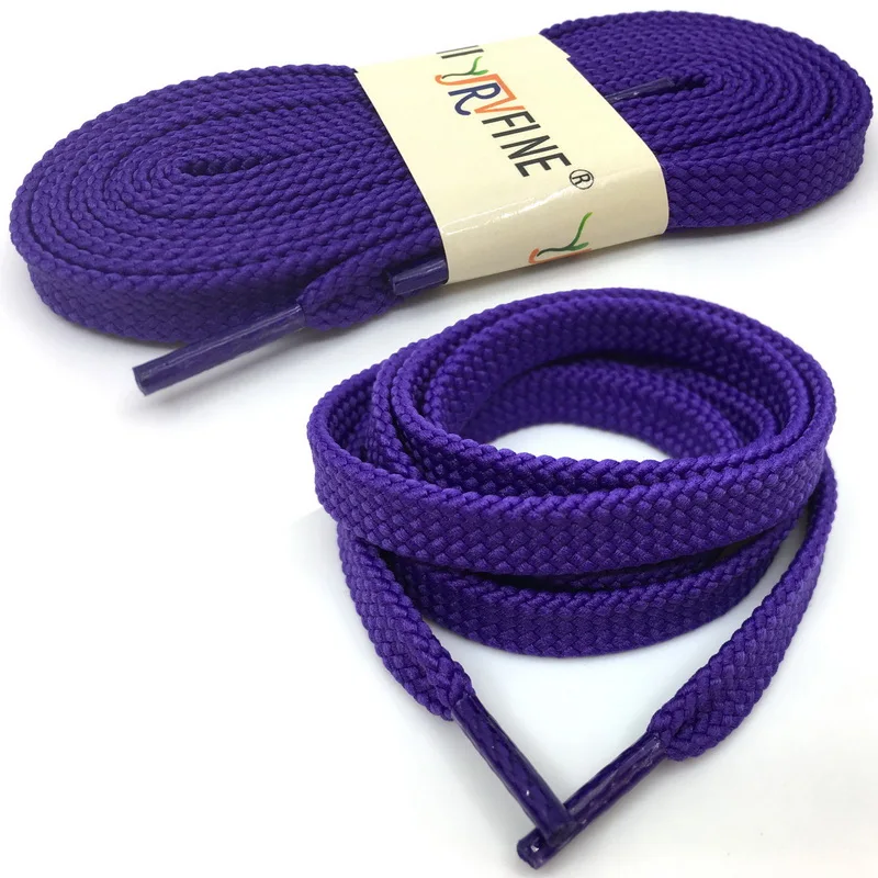 25 Purple YJRVFINE/брендовые высококачественные шнурки из полиэстера на плоской подошве для мужчин и женщин; повседневная обувь; цветные шнурки для обуви; 1 пара; - Цвет: 25 Purple