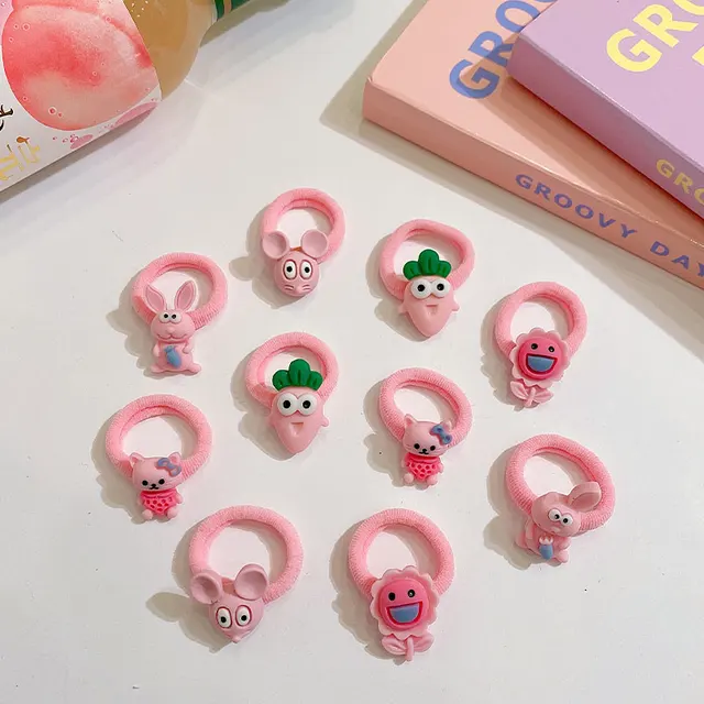 100Psc/Set Lovely Colorful Hair Bands For Girls Nylon Hair Ties Kids Candy Color Elastic Rubber Band Scrunchie Hair Accessories 10pcs-18