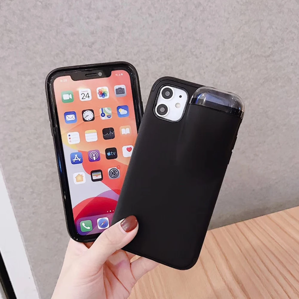 2 в 1 чехол для телефона, коробка для хранения наушников для iPhone 11 Pro XS MAX XR X 7 8 Plus Apple AirPods 1 2 мягкие силиконовые колпачки для гарнитуры