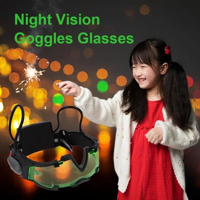 Регулируемый эластичный ремешок ночного видения очки глаз щит с светодиодный