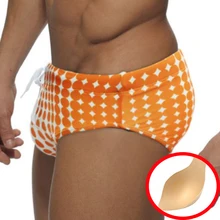 

Men Sexy Polka Dot Swim Bikini With Pad Bulge Surf Triangle Shorts Trunks Low Waist Drawstring Swimming Bottoms Beachwear Male