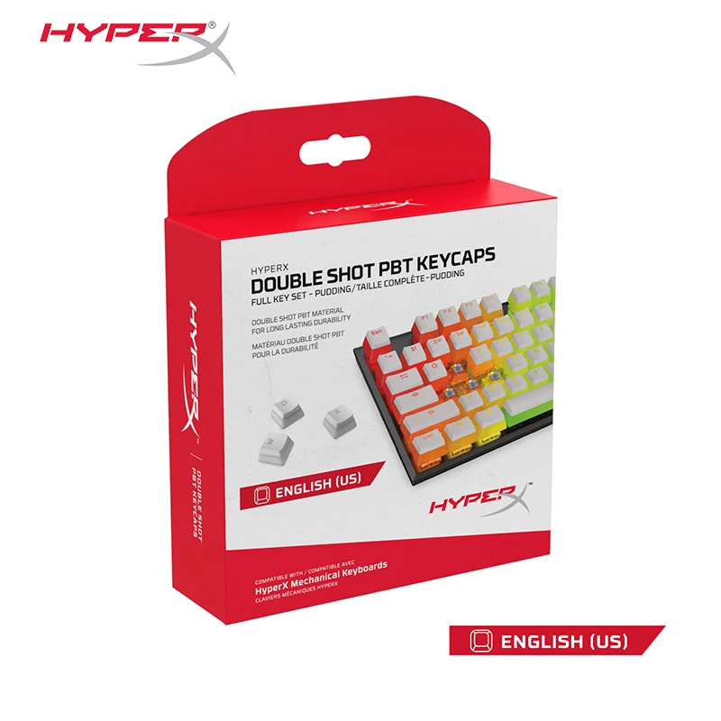 HyperX пудинг Keycap Double Shot PBT Keycaps имеет полупрозрачный Пудинг двухслойный стиль