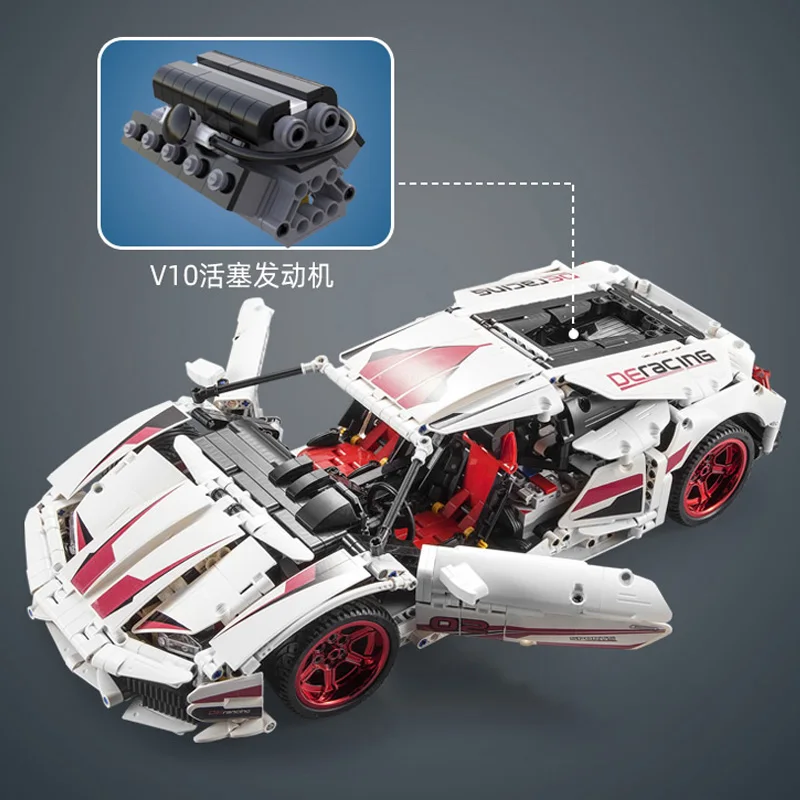 Tanie Technic samochody zabawkowe Legoing White LP 610 Super zestaw samochodowy montaż pojazd silnikowy Model Kid zabawki świąteczne prezenty klocki klocki