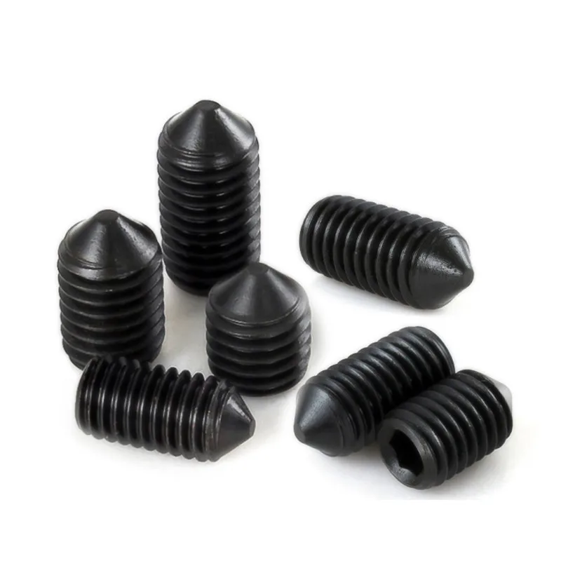 

20/50pcs M3 M4 M5 Black Grade 12.9 Steel Hex Hexagon Socket Tapered End Bolt Cone Point Grub Set Screw