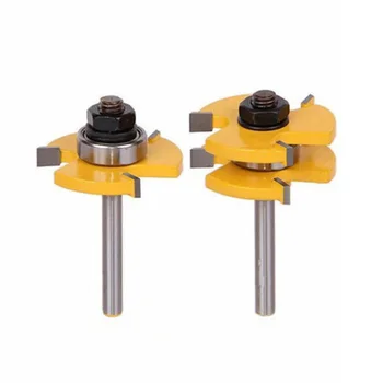 

Cutting Router Bits 2pcs Supplies T-shape Tongue 1/4 inch Shank Milling