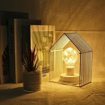 

Retro House Shape Night Lamp LED Candlestick Light Gift Wedding Home Party Decor High Light Efficiency No Thermal Radiation