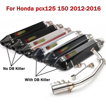 

For Honda PCX125 150 2012 2013 2014 2015 2016 Motorcycle Full Exhaust System Front Connecting Header Pipe Muffler End Tips Slip