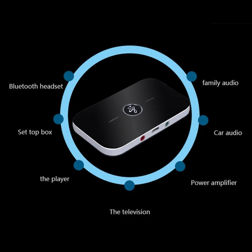 Черный 2 в 1 Bluetooth передатчик приемник HIFI беспроводной приемник A2DP Портативный Аудио плеер Aux 3,5 мм Bluetooth аудио адаптер