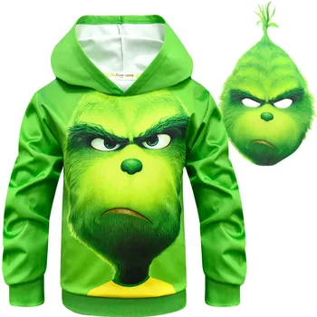 

Christmas Grinch Cosplay 3D Infant Clothes Girl Sweatshirt Kids Clothes Coat Child Hoodie Baby Girl Boys Hoodies Boy Sweatshirt
