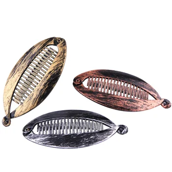 

9pcs Large Banana Hair Clips Retro Resin Ponytail Holder Hair Clamps for Women Lady (Golden Silver Red Bronze for Each 3pcs)