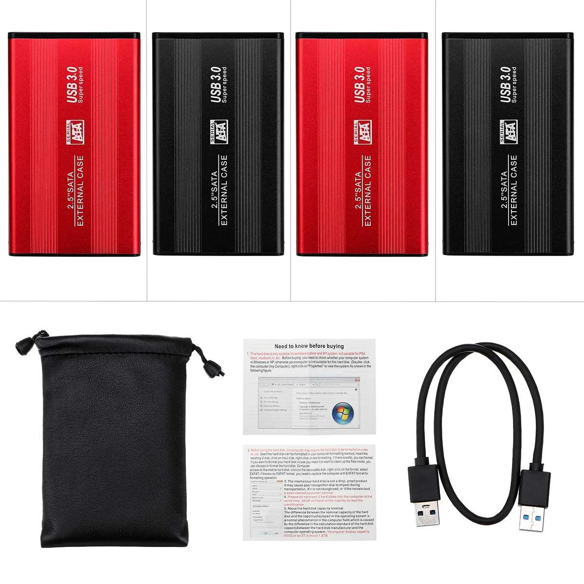 USB 3,0 механический жесткий диск 1 ТБ/2 ТБ Поддержка систем Windows и XP HDD/SSD до 1TG компьютерные аксессуары