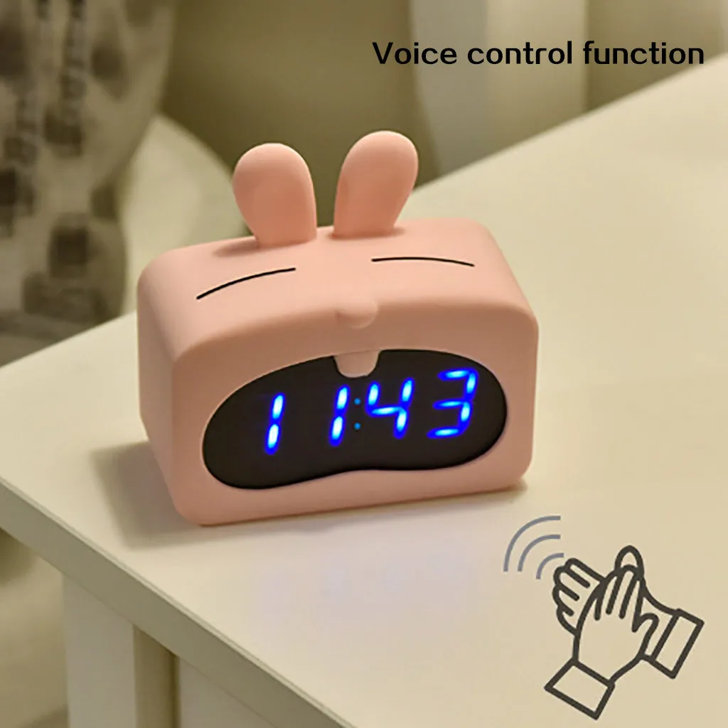 Cute Cartoon Dog Silicone Alarm Clock USB Fashion Creative Home Office Bedroom fashion Leisure practical Convenience - Цвет: Синий