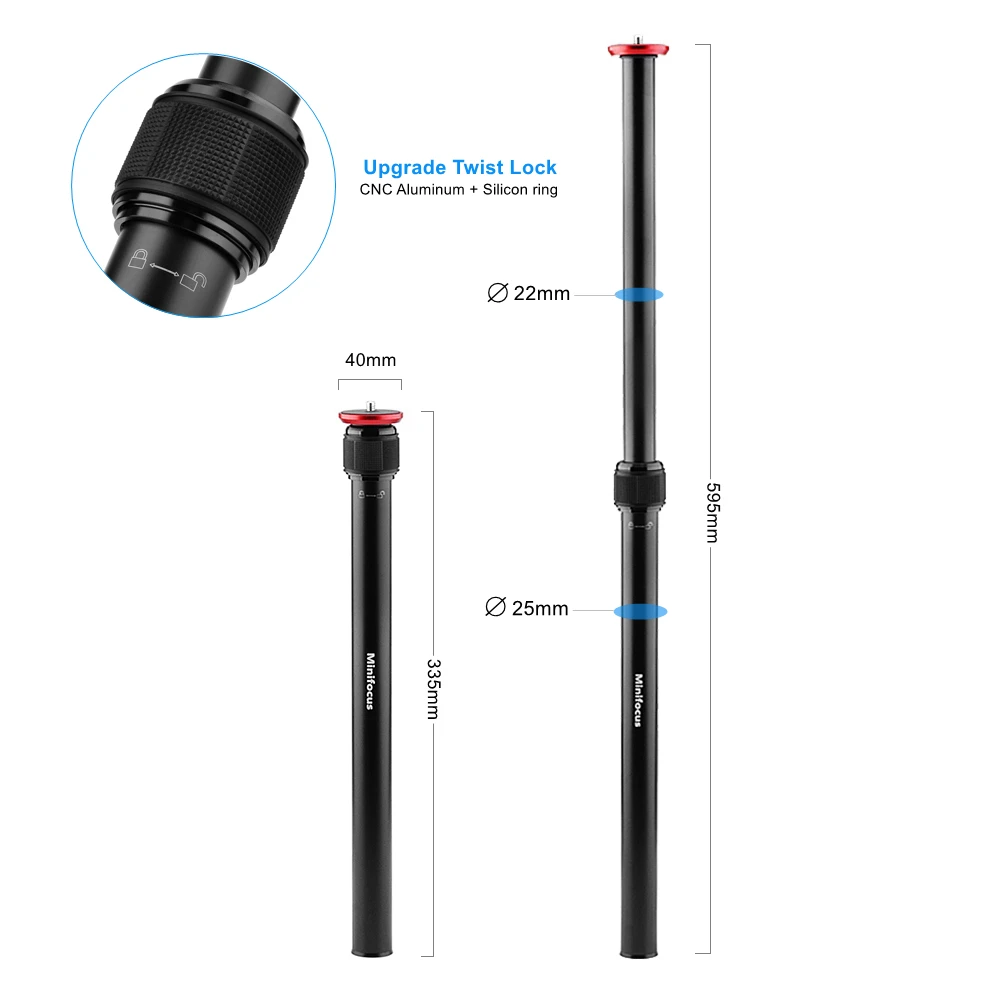 Alumínio Portátil Tripé Ajustável Haste de Extensão Monopé Coluna Central Dslr Câmeras Slr Gimbal Extender Bar Tube - Image 6