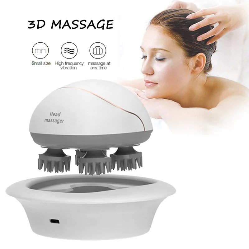 3D Waterproof Electric Head Massage Timing Control Prevent Hair Loss Tools Vibrating Wireless Neck Massagers for Person and Pets wireless gps tracker for pets