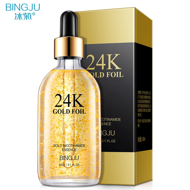 

24k Gold Essence Nicotinamide Facial Essence Shrinks Pore Hyaluronic Acid Hydrating Acne Treatment Whitening Moisturizing