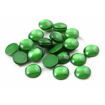 

New Fashion 40pcs 12mm Green Color Flat Back Resin Cabochons Cameo G5-16