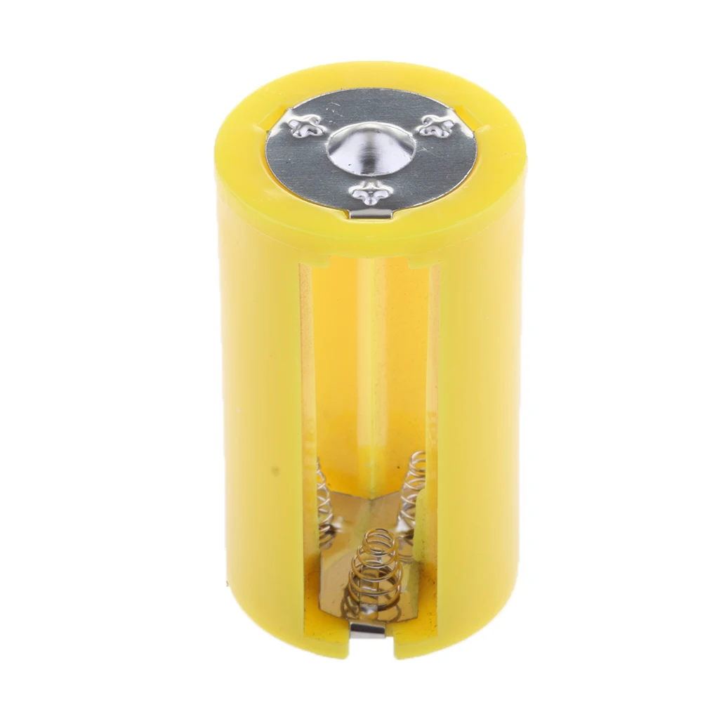 1Pcs Battery Converter Adaptor Size Type LR20 3 AA to D Case Yellow