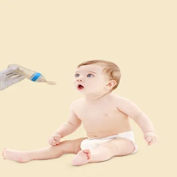 

90ml Baby Squeezing Feeding Spoon Silicone Feeding Bottle Training Spoon Infant Cereal Food Spoon Infant Cereal Supplement