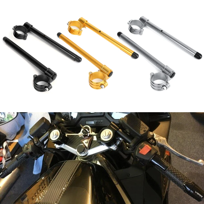 Artudatech Кафе Racer CNC 7/" руль для гонок регулируемый 50 мм зажим на вилке для мотоцикла Универсальная гоночная ручка Аксессуары для бара