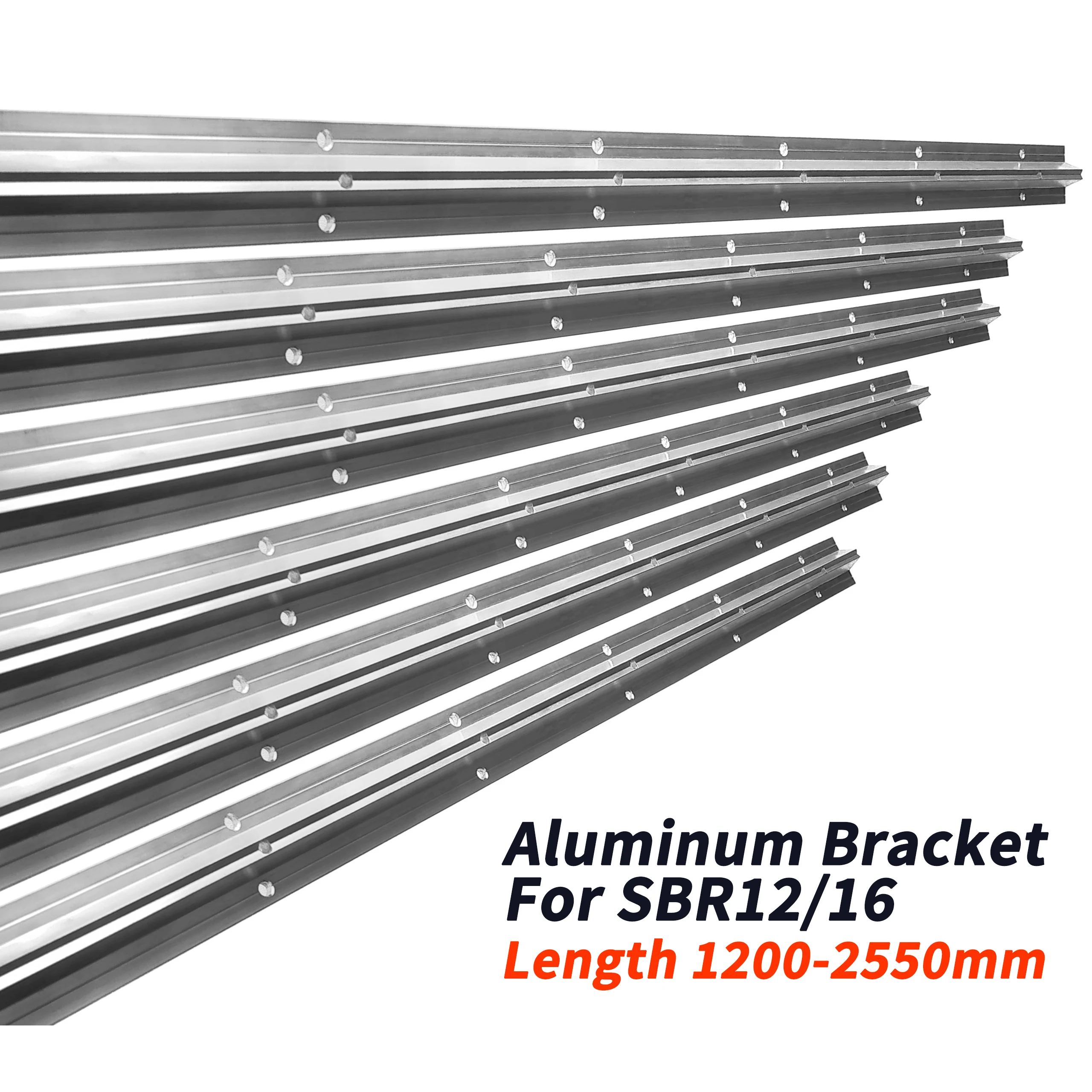 

1pc SBR12 SBR16 SBR aluminum bracket 1200mm-2550mm with hole/without hole linear rails guides machined for CNC parts