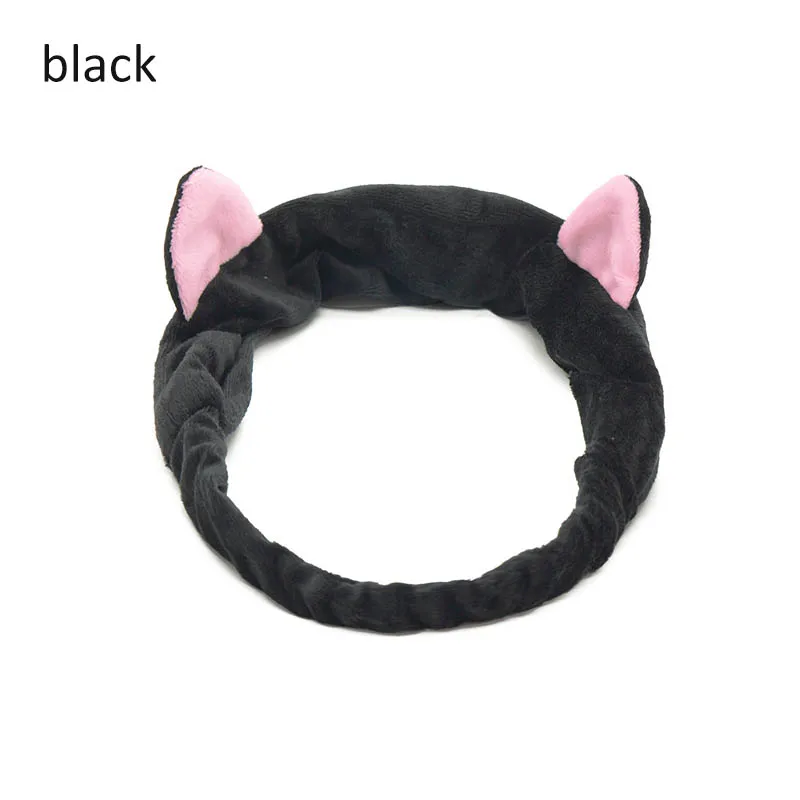 Black Милый узел, коралловый флис, мягкая эластичная лента для волос, спа-Ванна, Душ, макияж, мытье лица, косметическая повязка на голову, повязка для волос, головной убор для женщин - Цвет: Black