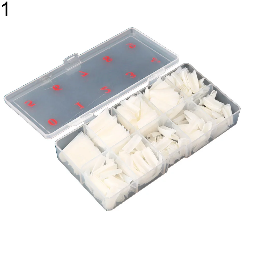 New 500Pcs Long Art Nails Extension Professional Fasle Nail Art Fingernail Full Coverage Manicure Tip Decor - Цвет: 1