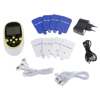 

1 Set Health Care Two Output Electric Tens Therapy Massager Relax Pain Relief Muscle Electro Stimulator+8 Gel Electrode Pads