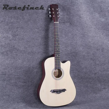 

Hot Selling 38 Inch Acoustic Guitar Beginners Practice Guitar Wood Color Basswood Guitar Excellet Musical Instrument Gift AGT13