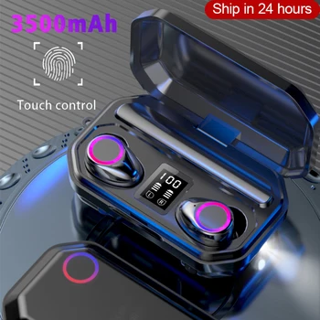 

3500mAh Bluetooth Earphones Wireless Headphones Touch Control LED With Microphone Sport Waterproof Headsets Earbuds Earphone