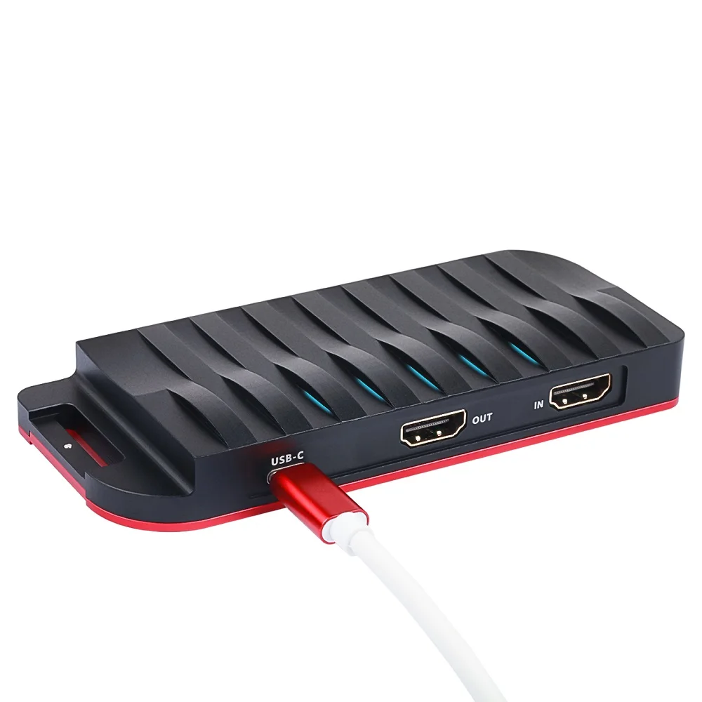 Карта захвата Mirabox USB-C/type-C HDMI 4K 30FPS, HD 1080P 60FPS, HDMI Игровая видеокарта с микрофонным входом и HDMI сквозной